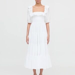 Hillhouse The Corinne Nap Dress in White Shadow Stripe size M